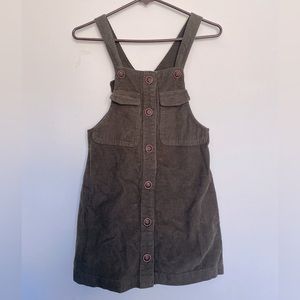 Zara Girls | Dark Green Corduroy Overall Dress